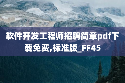 软件开发工程师招聘简章pdf下载免费,标准版_FF45