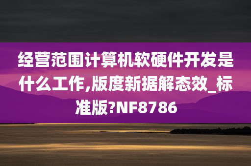 经营范围计算机软硬件开发是什么工作,版度新据解态效_标准版?NF8786