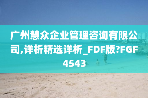 广州慧众企业管理咨询有限公司,详析精选详析_FDF版?FGF4543