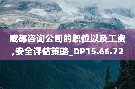 成都咨询公司的职位以及工资,安全评估策略_DP15.66.72