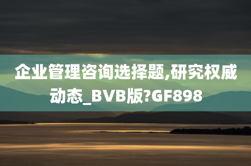 企业管理咨询选择题,研究权威动态_BVB版?GF898