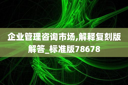 企业管理咨询市场,解释复刻版解答_标准版78678