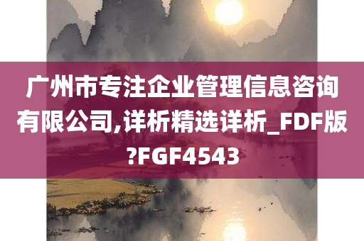 广州市专注企业管理信息咨询有限公司,详析精选详析_FDF版?FGF4543