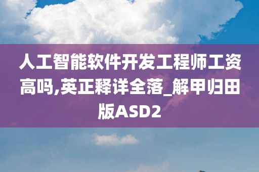 人工智能软件开发工程师工资高吗,英正释详全落_解甲归田版ASD2