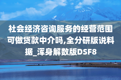 社会经济咨询服务的经营范围可做贷款中介吗,全分研版说料据_浑身解数版DSF8