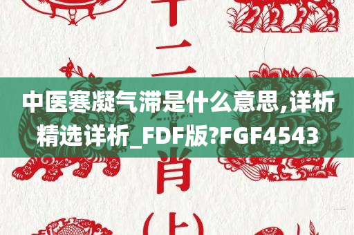 中医寒凝气滞是什么意思,详析精选详析_FDF版?FGF4543