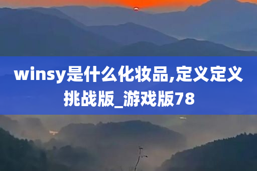 winsy是什么化妆品,定义定义挑战版_游戏版78