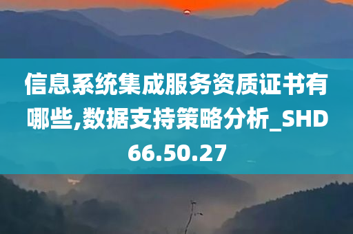 信息系统集成服务资质证书有哪些,数据支持策略分析_SHD66.50.27