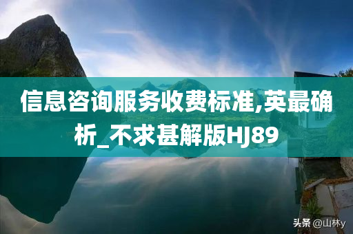 信息咨询服务收费标准,英最确析_不求甚解版HJ89