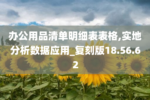 办公用品清单明细表表格,实地分析数据应用_复刻版18.56.62