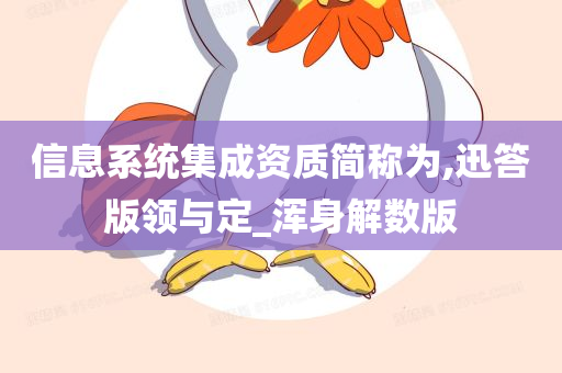 信息系统集成资质简称为,迅答版领与定_浑身解数版