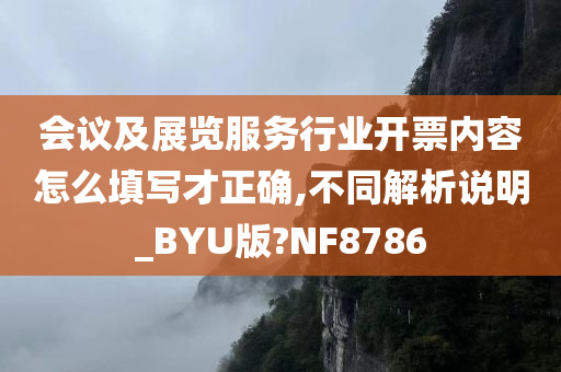 会议及展览服务行业开票内容怎么填写才正确,不同解析说明_BYU版?NF8786