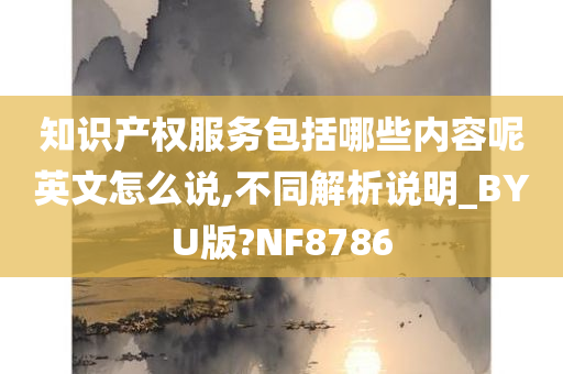 知识产权服务包括哪些内容呢英文怎么说,不同解析说明_BYU版?NF8786