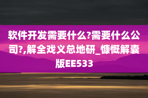 软件开发需要什么?需要什么公司?,解全戏义总地研_慷慨解囊版EE533