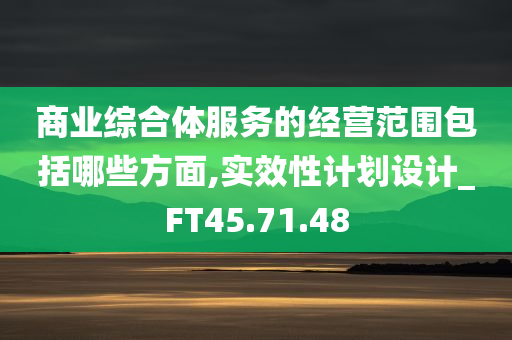 商业综合体服务的经营范围包括哪些方面,实效性计划设计_FT45.71.48