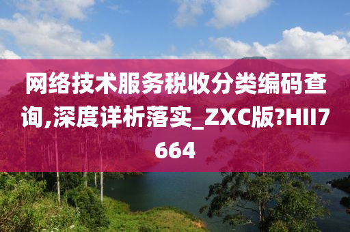 网络技术服务税收分类编码查询,深度详析落实_ZXC版?HII7664