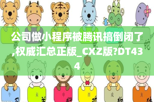 公司做小程序被腾讯搞倒闭了,权威汇总正版_CXZ版?DT434