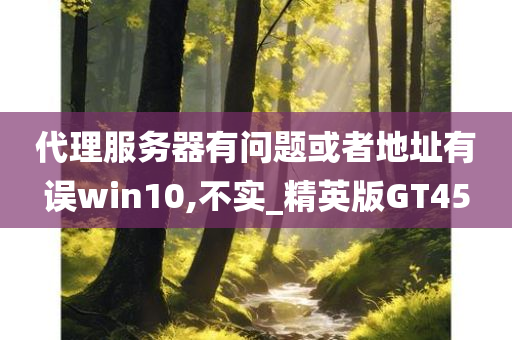 代理服务器有问题或者地址有误win10,不实_精英版GT45