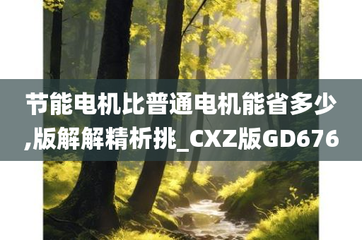 节能电机比普通电机能省多少,版解解精析挑_CXZ版GD676