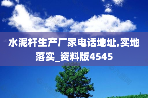 水泥杆生产厂家电话地址,实地落实_资料版4545