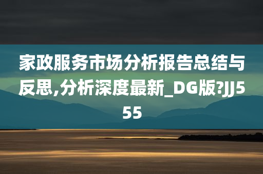 家政服务市场分析报告总结与反思,分析深度最新_DG版?JJ555