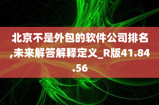 北京不是外包的软件公司排名,未来解答解释定义_R版41.84.56