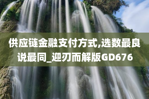 供应链金融支付方式,选数最良说最同_迎刃而解版GD676