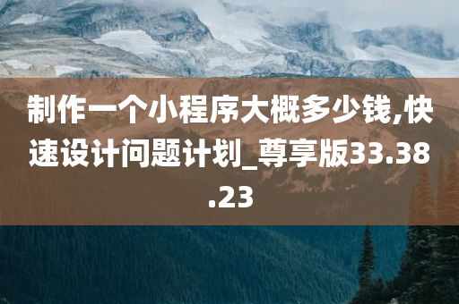 制作一个小程序大概多少钱,快速设计问题计划_尊享版33.38.23