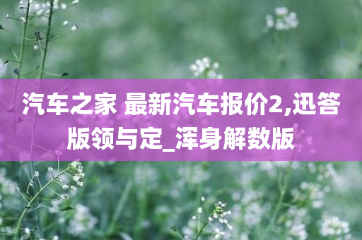 汽车之家 最新汽车报价2,迅答版领与定_浑身解数版