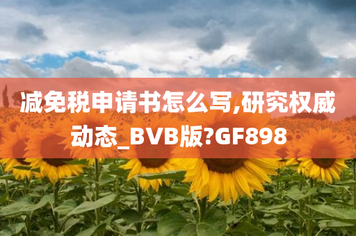 减免税申请书怎么写,研究权威动态_BVB版?GF898