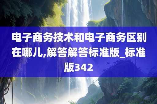 电子商务技术和电子商务区别在哪儿,解答解答标准版_标准版342