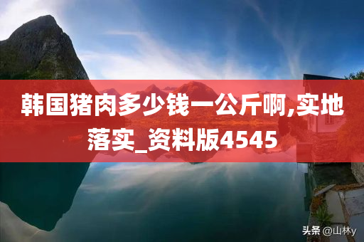 韩国猪肉多少钱一公斤啊,实地落实_资料版4545