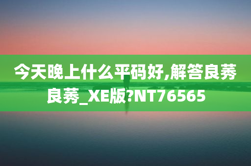 今天晚上什么平码好,解答良莠良莠_XE版?NT76565