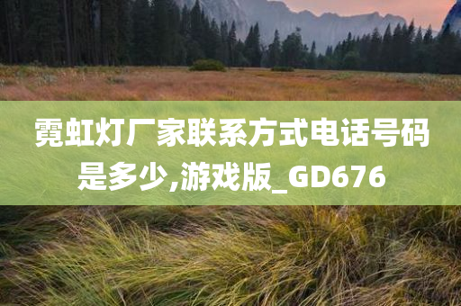 霓虹灯厂家联系方式电话号码是多少,游戏版_GD676