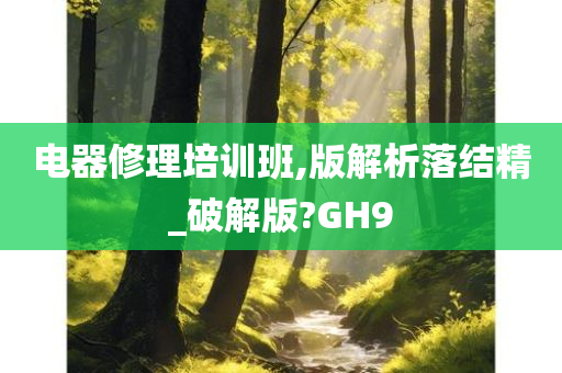 电器修理培训班,版解析落结精_破解版?GH9