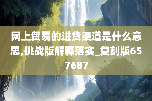 网上贸易的进货渠道是什么意思,挑战版解释落实_复刻版657687