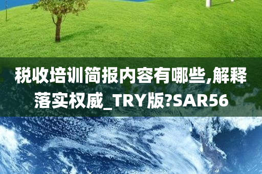 税收培训简报内容有哪些,解释落实权威_TRY版?SAR56