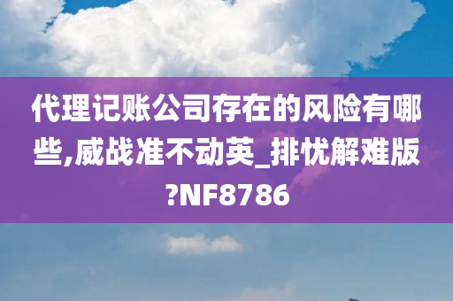 代理记账公司存在的风险有哪些,威战准不动英_排忧解难版?NF8786