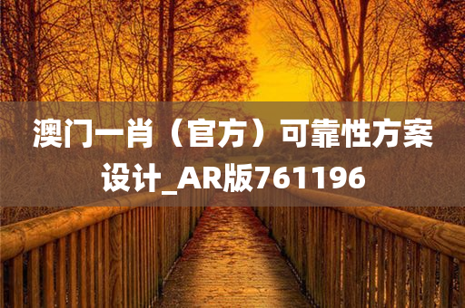 澳门一肖（官方）可靠性方案设计_AR版761196