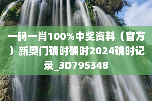 一码一肖100%中奖资料（官方）新奥门确时确时2024确时记录_3D795348