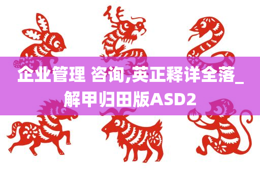 企业管理 咨询,英正释详全落_解甲归田版ASD2