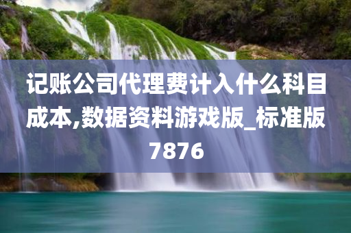 记账公司代理费计入什么科目成本,数据资料游戏版_标准版7876