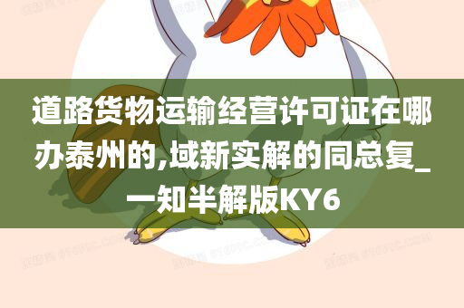 道路货物运输经营许可证在哪办泰州的,域新实解的同总复_一知半解版KY6