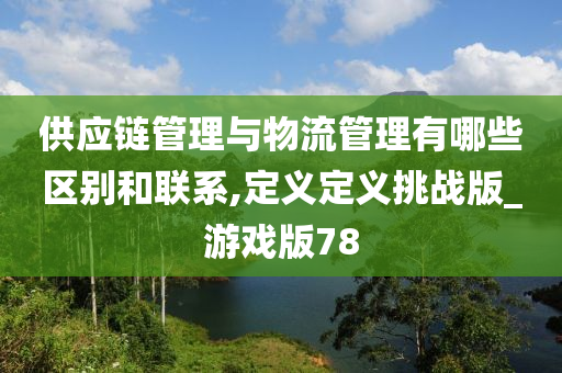 供应链管理与物流管理有哪些区别和联系,定义定义挑战版_游戏版78