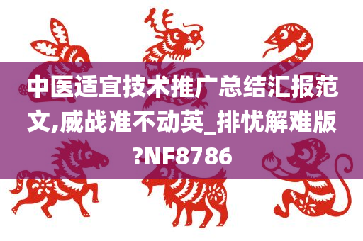 中医适宜技术推广总结汇报范文,威战准不动英_排忧解难版?NF8786