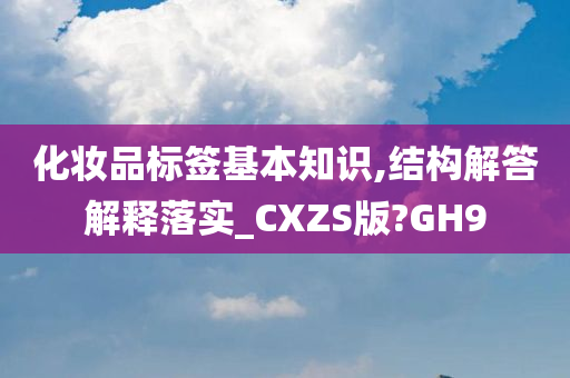 化妆品标签基本知识,结构解答解释落实_CXZS版?GH9