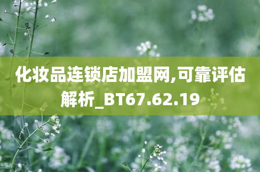 化妆品连锁店加盟网,可靠评估解析_BT67.62.19