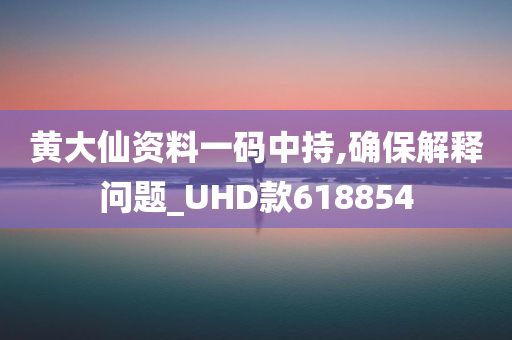 黄大仙资料一码中持,确保解释问题_UHD款618854