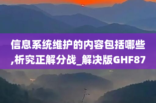 信息系统维护的内容包括哪些,析究正解分战_解决版GHF87