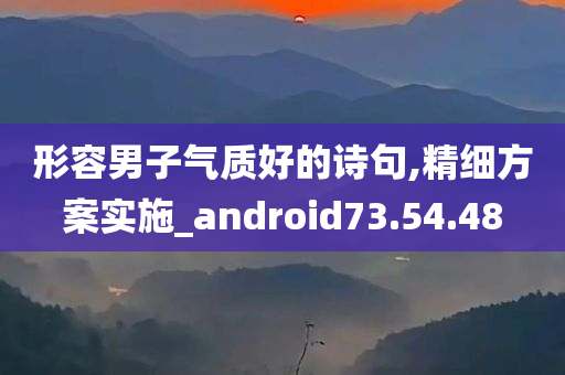 形容男子气质好的诗句,精细方案实施_android73.54.48